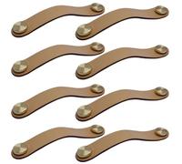 Chewtoyo Tiradores de gabinete de cuero de agarre suave, paquete de 8, longitud extendida, accesorios de montaje incluidos, ideal para decoración moderna del hogar