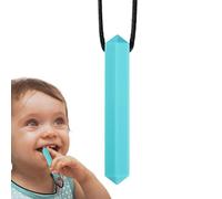 Chewy Necklace Sensory - Safe Bite Resistant Silicone Gem Teether Reusable