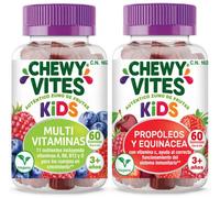 Chewy Vites Propóleo, Equinácea y Vitamina C Niños TLC 60 uds + Multivitaminas Niños TLC 60 uds