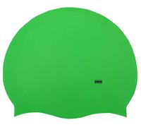 CHEX Gorro de natación de silicona elástico unisex para mujeres y hombres, de una pieza, color pastel oscuro, para adultos a partir de 8 años, fácil de poner en el gorro de natación (verde neón)