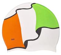 CHEX Gorro de natación de silicona elástico unisex para mujeres y hombres, de una pieza, diseño de bandera irlandesa irlandesa, color blanco, verde, naranja, negro, talla única, para adultos