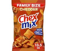 Chex Mix Cheddar - Mezcla de aperitivos salados, tamaño familiar, 383 ml