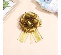 Chexin 6 piezas Gran lazo de regalo con cinta de regalo, lazo de rasgado de ø 18 cm, lazo de regalo para manualidades y embalaje, lazos decorativos para boda, cumpleaños y Navidad (Oro)