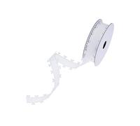 Chexin Cinta de organza con corazones, 25 mm x 18 m, color blanco
