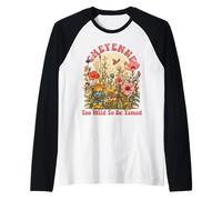 Cheyenne Name Cute Retro Girls Wildflower Cheyenne Name Camiseta Manga Raglan