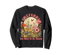 Cheyenne Name Cute Retro Girls Wildflower Cheyenne Name Sudadera