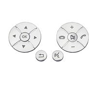 CHEYINGCHIDIY Pegatina plateada para interruptor de botón de volante de coche, compatible con Mercedes Benz C E S GLK Clase W204 W212 W221 X204 C200 C250