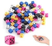 Cheynn 100 mini dados D6, 5 mm, cubos pequeños, multicolor, juego de dados de seis lados, juego de dados de colores, D6 Dice para juego de dados, matemáticas, juegos de mesa, juego de cartas, juegos