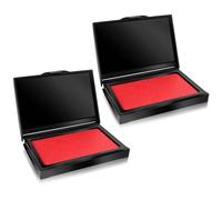 Cheynn 2 almohadillas de tinta rojas, almohadillas profesionales para sellos de huellas dactilares, 10 x 7 cm, gran secado rápido, no tóxico, para impresión de pulgar, para oficina
