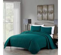 Chezmoi Collection Austin - Juego de Colcha de 3 Piezas Extra Grande (tamaño King, Color Verde Azulado)