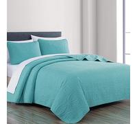 Chezmoi Collection Austin - Juego de Colcha de 3 Piezas Extra Grande (tamaño Queen, Color Turquesa)