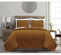 Chezmoi Collection Austin - Juego de Colcha de 3 Piezas Extra Grande (tamaño Queen, Spice)