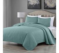 Chezmoi Collection Austin - Juego de colcha de 3 piezas (Queen, Spa), color azul