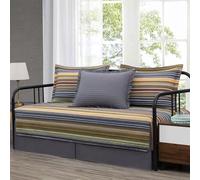 Chezmoi Collection Avery Color Juego de edredón, algodón, Multicolor, Verde, sofá Cama