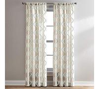 CHF Morocco Ogee - Panel de Cortina Semitransparente con Bolsillo para Barra, 84 Pulgadas, Color Negro