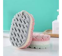 CHFYIJYHM Cepillo de masaje en seco de esponja de tres colores, esponja suave, cepillo de masaje de espuma rápida para todo el cuerpo, accesorio de baño (rosa)