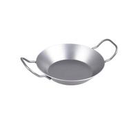 Chg Set 338 - 62 Kuffer - Guía de eisenpfännchen, diámetro de 24 cm, con alta calidad para servir Tabla de madera de haya, diámetro 20,5 cm, fabricado en Alemania, hierro, 1.2 L), Plata