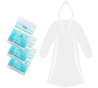 CHGANG Paquete de 3 ponchos de lluvia desechables, poncho de lluvia impermeable de emergencia para adultos, abrigos de lluvia con capucha y mangas, ideal para camping, pesca, parques temáticos,
