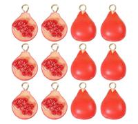 CHGCRAFT 12 dijes de granada de resina 3D de 2 estilos, colgantes de fruta, para pendientes, collares, pulseras, joyas, llaveros, manualidades, accesorios, Resina, No es una piedra preciosa