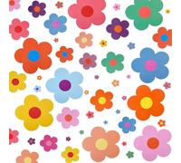CHGCRAFT 12 hojas de 12 estilos de flores adhesivas impermeables para pared de cocina, baño, dormitorio, pared, chimenea, decoración de suelo, 11.8 x 8.7 pulgadas