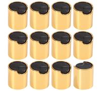 CHGCRAFT 12 tapas de plástico aluminizado, tapas doradas, tapas de botella de repuesto, para botellas de loción, diámetro exterior 23,5 mm, color negro