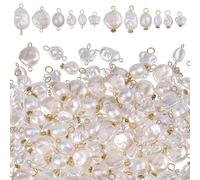 CHGCRAFT 120 dijes de perlas de 12 estilos para hacer joyas, colgantes de perlas de plástico ABS, perlas para manualidades, eslabones con trabillas para joyería, collares, pulseras, pendientes, 17,8 ~