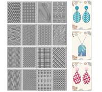 CHGCRAFT 16 hojas 16 estilos: alfombra de textura de pasta de polímero con motivos ondulados y a cuadros. Herramientas de bricolaje para la creación de joyas y pendientes de cerámica. 4 x 2,6 pulgadas