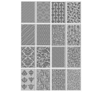 CHGCRAFT 16 Hojas de flores artísticas Alfombrilla de textura de arcilla Patrón geométrico Hojas de textura de arcilla polimérica Herramientas de bricolaje para la creación de joyas, 4x2.6 pulgadas
