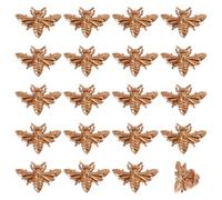 CHGCRAFT 20 broche vintage en forma de abeja pin de solapa broche de aleación conjunto de alfileres para camisa, traje de cuello accesorios para mochila, ropa insignias de oro claro 26 x 17,5 mm