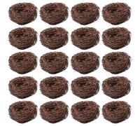 CHGCRAFT 20 nidos de pájaros de imitación de ratán, mini nido de pájaro artificial para manualidades, decoración de fiestas, decoración de paisajes, color marrón coco, 8 x 4,5 mm