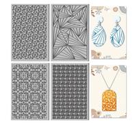CHGCRAFT 4 Hojas 4 Estilos Flores Arcilla Texturizada Matemáticas Geométricas Patrones Sin Costuras Hojas de Textura de Arcilla de Polímero Herramientas DIY para Hacer Pendientes, 4x2.6 pulgada