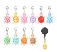 CHGCRAFT 40 piezas de 10 colores de tortuga, carrete de resina, colgante de resina, llavero de tortuga para enfermeras