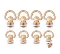 CHGCRAFT 8 unids 2 Estilo Remaches de latón Bolso Tachuelas de bola Remaches de cuero con anillo en D Tachuelas de latón Remaches de tornillo de metal Remache de cinturón de cuero Bolso Crossbody
