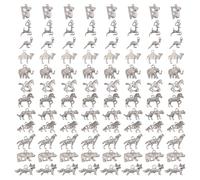 CHGCRAFT 96 colgantes de 12 estilos de animales, caballos, ciervos, elefantes, aleación tibetana, para hacer collares, pendientes, pulseras, joyas, Acero aleado