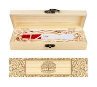 CHGCRAFT Árbol de la vida Caja de recuerdo de prueba de embarazo Tablero de época Caja de recuerdo de anuncio de embarazo de madera con cinta de rafia y regalos de anuncio de bloqueo, 8x2x1.2 pulgadas