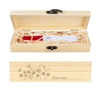 CHGCRAFT Caja de recuerdo para test de embarazo Diente de león Mariposa Caja de regalos de anuncio de embarazo de madera con cinta de rafia y cerradura Regalos de anuncio para papá marido, 8x2x1.2