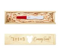 CHGCRAFT - Caja de regalo para anuncios de embarazo con tapa corrediza, regalo de anuncio de madera con palabra al marido abuelos padres 8x2x1.2 pulgadas