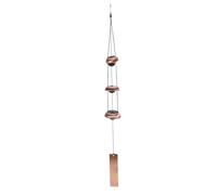 CHGCRAFT Campanillas de viento de templo para exteriores, de cobre rojo, campanillas de viento Feng Shui de 26.8 pulgadas, para decoración de jardín al aire libre, campanilla de viento conmemorativa