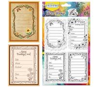 CHGCRAFT Cartulina de artista Sellos transparentes Borde floral vintage Flores de margarita Sellos transparentes de silicona para hacer tarjetas Bricolaje Scrapbooking, 4,3x6,3 pulgadas