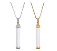 CHGCRAFT Collar con colgante de cristal para perfume, urna de cristal para cenizas, diamantes de imitación, tubo que se puede abrir, collar con colgante conmemorativo, 19.57 inch, Acero de titanio