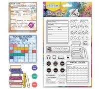 CHGCRAFT Diario de lectura sello transparente reseña del libro silicona sellos transparentes sellos para DIY scrapbooking álbum de fotos decoración, 4,3 x 6,3 pulgadas