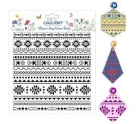 CHGCRAFT Elementos tribales Estilo Polímero Arcilla Textura Hojas Azteca Patrón de Silicona Textura Sello de Textura de Tono Estructura Mat Modelado de Arcos de Patrón para Joyas y Pendientes