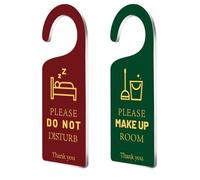 CHGCRAFT Letrero acrílico para colgar en la puerta con texto en inglés "Do Not Disturb and Welcome Make Up Room" para colgar en la puerta, 2 unidades, para limpieza de hoteles