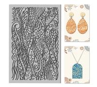 CHGCRAFT Olas del Océano Textura de arcilla Estera del mar Modelado de arcilla Patrón Pad Estilo Bohemio Textura Hojas Line Art Modelado Patrón Pad, 4×2.6 pulgadas