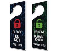 CHGCRAFT Paquete de 2 letreros acrílicos grabados con texto en inglés "Do Not Disturb and Please Knock" para colgar en la puerta, para oficina, hogar y sesión de reuniones, color negro