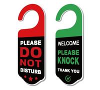 CHGCRAFT Paquete de 2 letreros acrílicos grabados con texto en inglés "Do Not Disturb and Please Knock" para colgar en la puerta, para oficina, hogar y sesión de reuniones, rojo y verde