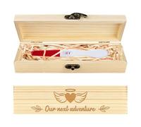 CHGCRAFT Prueba de embarazo buzón de madera con cintas y candado anuncio regalo para abuelos padres, 8 x 2 x 1,2 pulgadas