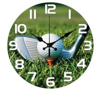 CHGCRAFT Reloj de pared con diseño de pelotas de golf, 30,5 cm, diseño de palos de golf, reloj redondo para colgar en la pared, funciona con pilas, para dormitorio, sala de estar, cocina y oficina
