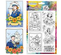 CHGCRAFT Sello transparente de silicona con patrón de flores marineras y rosas, capitán, sello de silicona para manualidades, álbumes de recortes y tarjetas, decoración de manualidades de papel, 6.3 x
