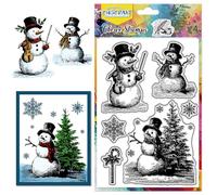 CHGCRAFT Sellos transparentes de muñeco de nieve, sellos transparentes de Navidad, copos de nieve de invierno, sellos transparentes de silicona para bricolaje, álbumes de recortes, decoración de